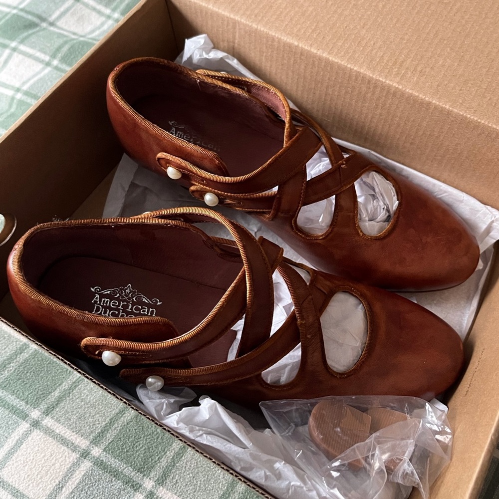 American duchess Astoria Women's Edwardian Leather Shoes, custom dyed